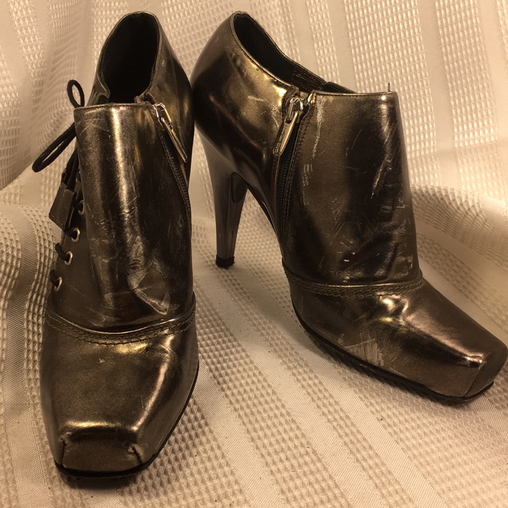 Claudia Ciuti Made In Italy Metallic Leather Shoes